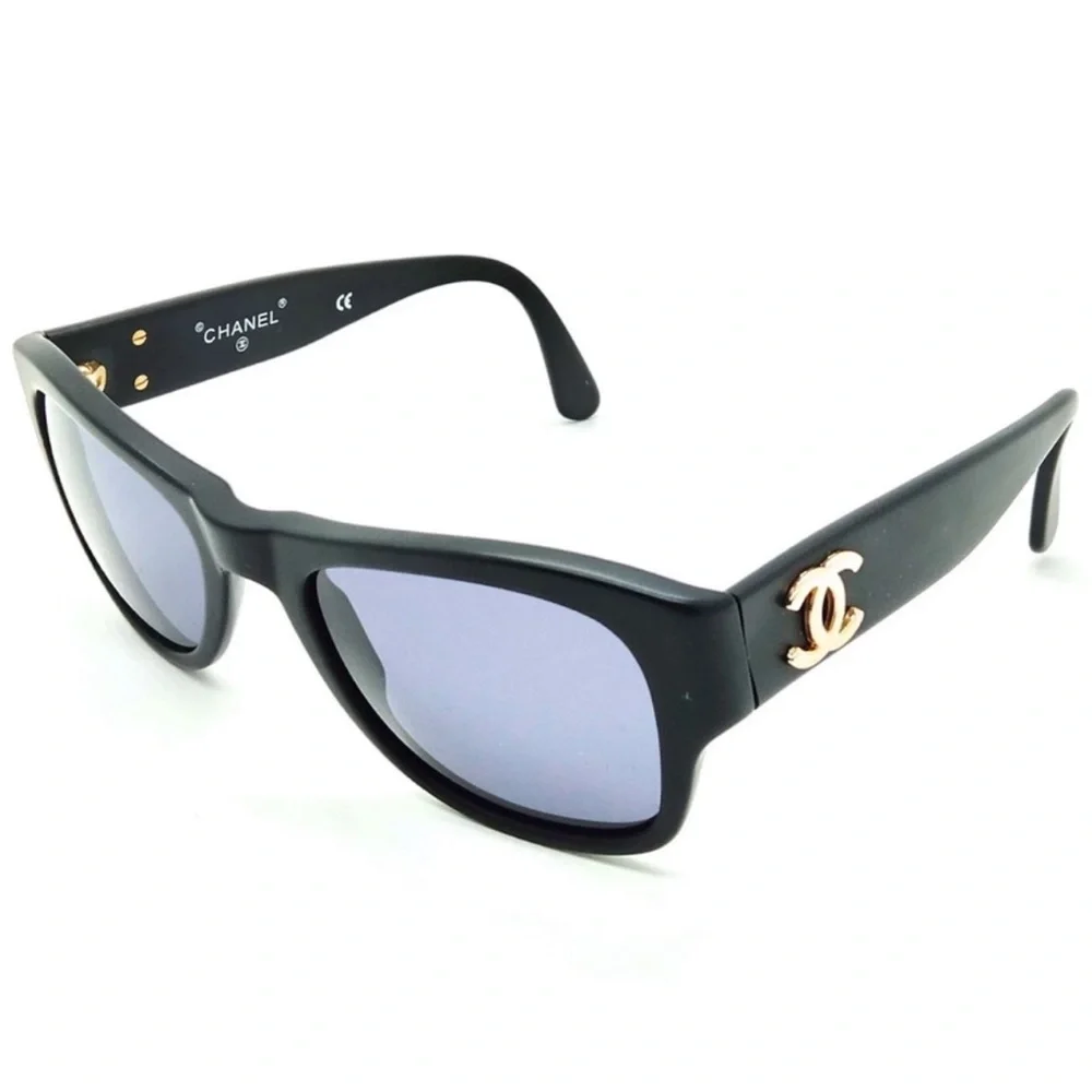 CHANEL Black CC Square Frame Sunglasses